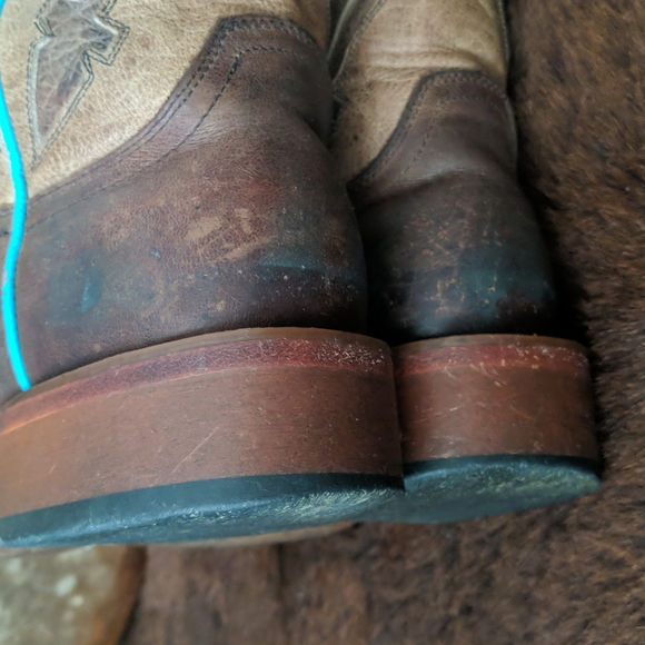 JOHNNY RINGO JR922-38 distressed brown/tan  Arrow cowgirl boots square toe sz 5B - Picture 15 of 16